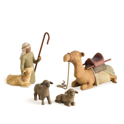 Figurine Berger et animaux de l'étable - Willow Tree - <i>Entourer une nouvelle vie d'amour et de chaleur</i>