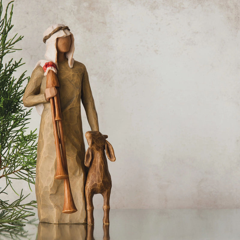 Figurine Zampognaro - Willow Tree - <i>Un don du berger... Une mélodie joyeuse... Proclamant la bonne nouvelle !</i>